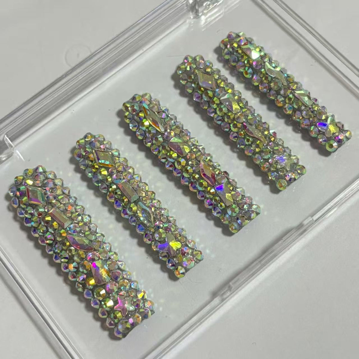 Glamorous Crystal Galaxy Handmade Nails N010