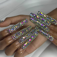 Glamorous Crystal Galaxy Handmade Nails N010