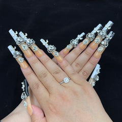 Diamond Cross Handmade Nails G041